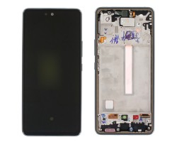 Kijelző Samsung Galaxy A53 (SM-A536) 5G (lcd, érintőpanel, átvezető fóliával, előlap kerettel) GH82-28024A fekete